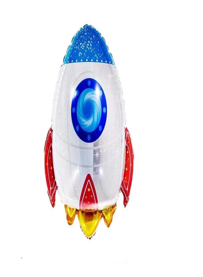 Fi - Flick In 6 Pcs Space Theme Birthday Decoration 3Rd For Boys Astronaut Third Decorations Boy Rocket Balloons (Pack Of, Multicolor) Mylar - Image 4